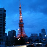 行きの東京タワー
