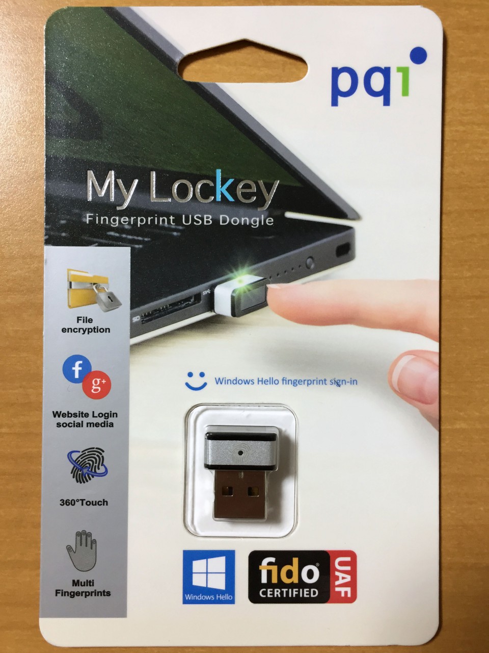 PQI FingerPrint USB Dongleパッケージ